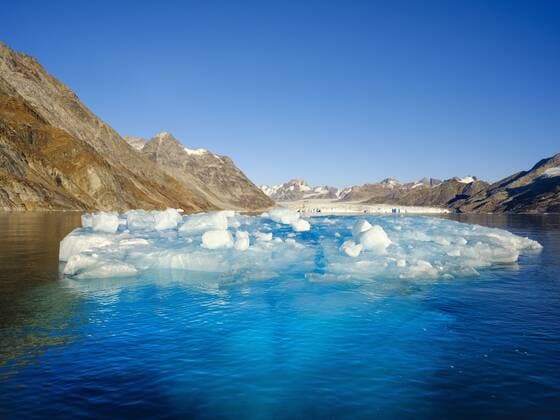 Iceberg in front of Knud Rasmusen Glacier (also called Apuseeq Glacier) in Sermiligaaq Fjord. Ammassalik region in the north east of Greenland. North America , Greenland, Ammassalik, danish territory, October Â¬ÂMartinZwick REDA&CO 1028_14_MZW15863