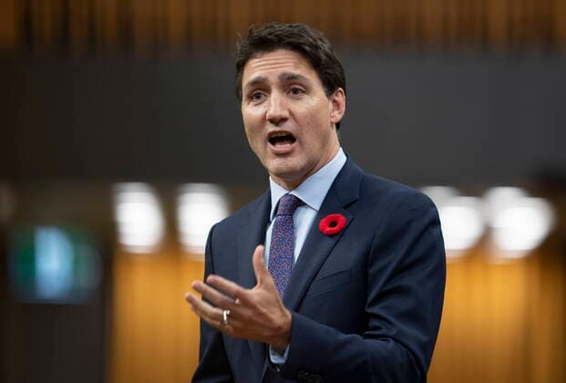 November 2, 2022, Ottawa, ON, Canada: Prime Minister Justin Trudeau rises during Question Period, Wednesday, November 2, 2022 in Ottawa. Ottawa Canada  - ZUMAc35_ 20221102_zaf_c35_060 Copyright: xAdrianxWyldx