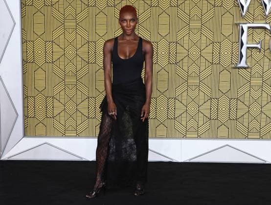 Black Panther: Wakanda Forever Premiere London, UK. Michaela Coel at the Black Panther: Wakanda Forever premiere. Cineworld. Leicester Square. 3rd November 2022. LMK11-SLIVE021122-001. 