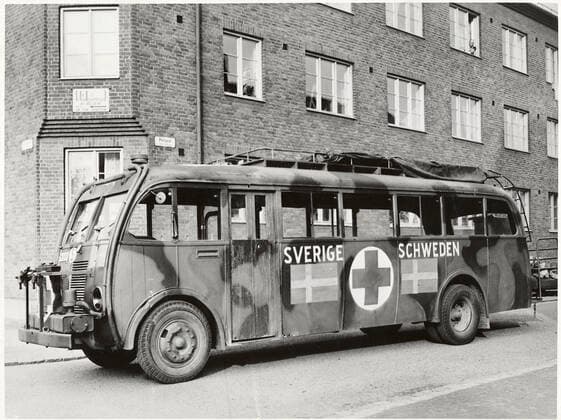 RECORD DATE NOT STATED Swedish Red Cross Bus during World War II. Copyright: xpiemagsx swrailpie25102022-75770 !ACHTUNG AUFNAHMEDATUM GESCHÄTZT!