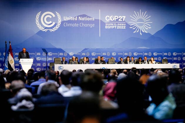News Themen der Woche KW44 News Bilder des Tages Opening Day Of COP27 In Sharm El Sheikh Sameh Shoukry President COP 27 speaks during the Opening Ceremony on the first day of the COP27 UN Climate Change Conference, held by UNFCCC in Sharm El-Sheikh International Convention Center, Egypt on November 6, 2022. Alok Sharma COP26 President hands over presidency to Sameh Shoukry of Egypt. COP27, running from November 6 to November 18 in Sharm El Sheikh focuses on implementation of measures already agreed during previous COPs. The Conference in Sharm El Sheikh focuses also on the most vulnerable communities as the climate crisis hardens life conditions of those already most disadvantaged. Sharm El Sheikh South Sinai Egypt  Copyright: xDominikaxZarzyckax originalFilename: zarzycka-openingd221106_npYTm.jpg
