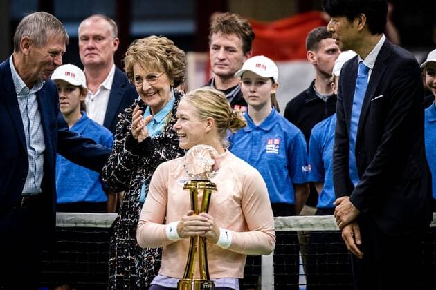 2022-11-06 14:26:31 OSS - Princess Margriet during the final day of the 2022 ITF Wheelchair Tennis Masters, the wheelchair tennis world championship in sports center De Rusheuvel. ANP ROYAL IMAGES ROB ENGELAAR netherlands out - belgium out