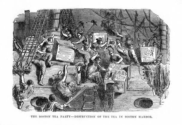 RECORD DATE NOT STATED The Boston Tea Party,16 December 1773, (1872). Artist: Unknown Copyright:xThexPrintxCollector HeritagexImagesx IMAGO ,1149634 ! ACHTUNG: AUFNAHMEDATUM GESCHÄTZT!  Copyright:ThexPrintxCollector HeritagexImagesx IMAGO