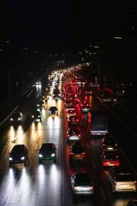 November 3, 2022, Kyiv, Ukraine: Blackout in the Ukrainian capital Kyiv. Capital streets without street lighting. Only the lights of passing cars are visible. Kyiv Mayor Vitali Klitschko warns of power outages in the Ukrainian capital. .Kyiv authorities have begun planning the evacuation of the city s three million residents if the Ukrainian capital suffers a complete blackout. The city is also establishing 1,000 heating centers..Russian forces have already damaged or destroyed about 40% of Ukraine s energy infrastructure. Russia s aim - which its leadership publicly admits - is to hinder civilians access to electricity and heat, potentially inflicting a humanitarian catastrophe in Ukraine. Kyiv Ukraine - ZUMAs197 20221103_zaa_s197_549 Copyright: xMykhayloxPalinchakx