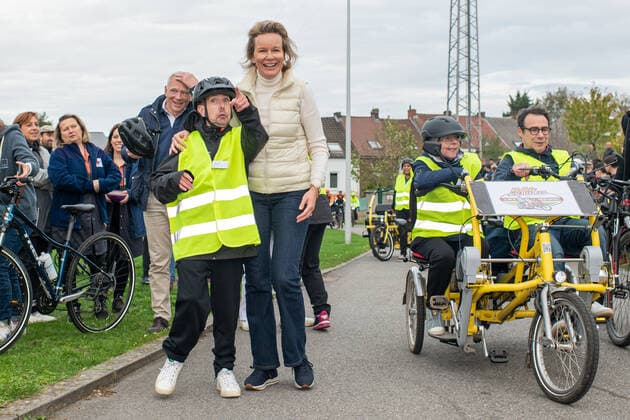Queen Mathilde of Belgium is pictured during a visit to the province of Walloon Brabant, Tuesday 08 November 2022 as part of the initiative Together in motion for mental well-being . The Queen will celebrate her 50th birthday on January 20, 2023 and wishes on this occasion to spread a positive message on mental well-being in our country. Between July and December, and under the motto Let s move forward together for mental well-being ,  JONASxROOSENS 48940246