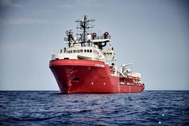 The Ocean Viking, mothership of SOS Mediterranee, on patrol in the SAR zone off the Libyan coast.  AntoninxBuratx xLexPictorium LePictorium_0270057