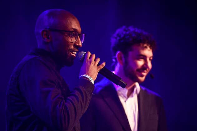STOCKHOLM 20221110 Sakariya Hirsi tv receives the Arets paverkare award during the award ceremony for Anders Carlbergs memorial award 2022 at Fryshuset in Stockholm Stockholm Sweden x12130x,  Copyright: xTimxAro TTx ANDERS CARLBERGS MINNESPRIS 2022