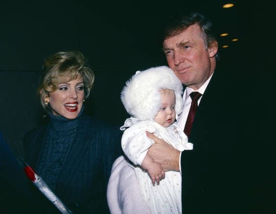 **FILE PHOTO** Tiffany Trump Through the years ahead of her Wedding on Saturday November 12, 2022. Marla Maples Trump and Donald Trump with daughter Tiffany Trump outside the Minskoff Theatre in New York City in March 29, 1994. Photo Copyright: xx