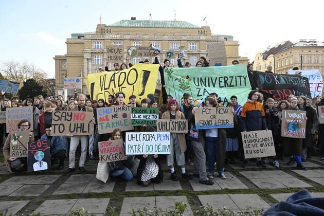 University students strike against government s lack of interest in the climate crisis, on November 14, 2022, in Prague, Czech Republic. (CTKxPhoto KaterinaxSulova) CTKPhotoP2022111403556 
