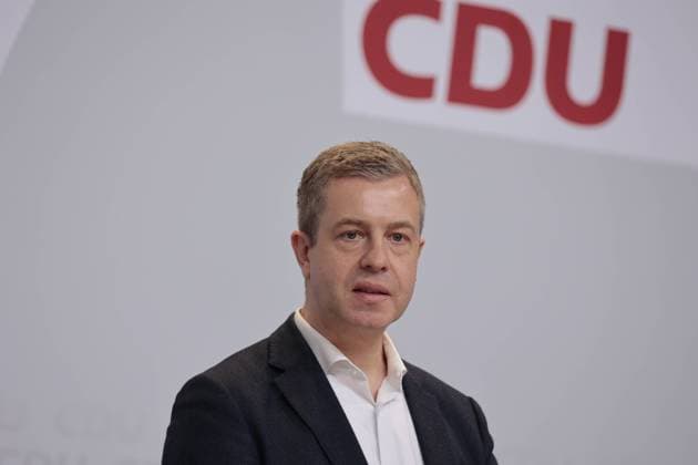 Generalsekretär der CDU Berlin Stefan Evers, Deutschland, Berlin, Pressekonferenz mit dem Generalsekretär der CDU Deutschlands Mario Czaja MdB und dem Generalsekretär der CDU Berlin Stefan Evers MdA zum Urteil des Berliner Verfassungsgerichts zur Wiederholung der Wahl zum Berliner Abgeordnetenhaus *** Secretary General of the CDU Berlin Stefan Evers, Germany, Berlin, Press conference with the Secretary General of the CDU of Germany Mario Czaja MdB and the Secretary General of the CDU Berlin Stefan Evers MdA on the decision of the Berlin Constitutional Court to repeat the election for the Berlin House of Representatives