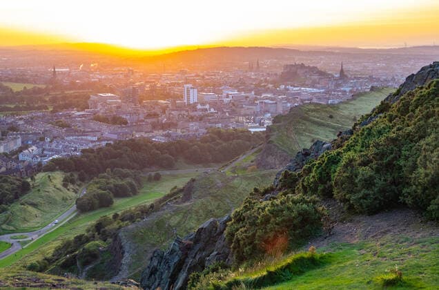 Edinburgh Cityscape At Sunset Edinburgh Cityscape As Seen From Arthurs Seat During A Beautiful Summer Sunset Copyright: xZoonar.com RoyxHendersonx 16089583