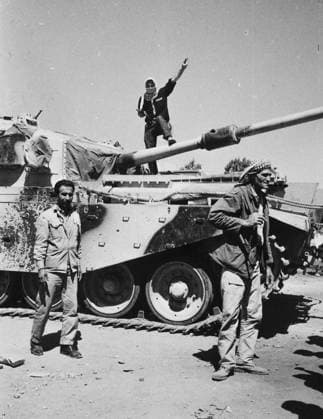 April 3, 2017, Ar-Ramtha, Irbid governorate, Jordan: Ar-Ramtha, Jordan. A Jordanian tank captured by Palestinian guerrilla fighters in the city of Ar-Ramtha, northwest of Jordan, during Ã¢â‚¬oeBlack SeptemberÃ¢â‚¬Â. Black September is a conflict that broke out in the Hashemite Kingdom of Jordan between the Jordanian Armed Forces and the Palestinian Liberation Organization in September 1970, with clashes continuing until mid-July 1971 Ar-Ramtha Jordan - ZUMAd99_ 20170403_zap_d99_003 Copyright: xJackxBurlotx