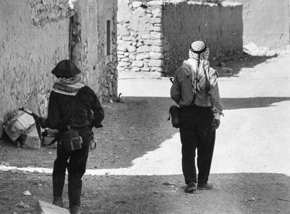 April 3, 2017, Al-Ramtha, Jordan: Jordan. Palestinian guerrillas fighting against forces from the Jordanian army, during JordanÃ¢â‚¬â ¢s Ã¢â‚¬oeBlack SeptemberÃ¢â‚¬Â military offensive against Palestinian fighters in 1970. Black September is a conflict that broke out in the Hashemite Kingdom of Jordan between the Jordanian Armed Forces and the Palestinian Liberation Organization in September 1970, with clashes continuing until mid-July 1971 Al-Ramtha Jordan - ZUMAd99_ 20170403_zap_d99_009 Copyright: xJackxBurlotx