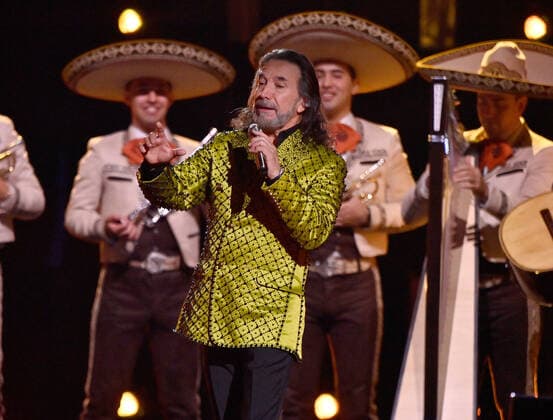 Honoree Marco Antonio Solís accepts the Person of the Year award onstage during the 23rd annual Latin Grammy Awards at the Michelob Ultra Arena at Mandalay Bay Resort and Casino in Las Vegas, Nevada on Thursday, November 17, 2022.  LAV20221117716 JIMxRUYMEN