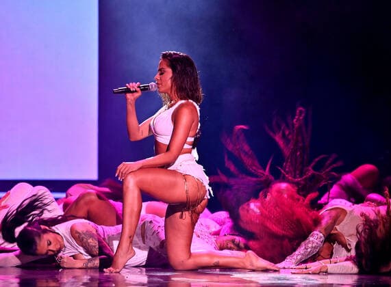Co-host Anitta performs onstage during the 23rd annual Latin Grammy Awards at the Michelob Ultra Arena at Mandalay Bay Resort and Casino in Las Vegas, Nevada on Thursday, November 17, 2022.  LAV20221117738 JIMxRUYMEN