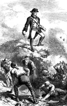 RECORD DATE NOT STATED The defence of Breed s Hill, Prescott in the redoubt, 1775 (c1880). Artist: Unknown Copyright:xThexPrintxCollector HeritagexImagesx IMAGO ,2329763 ! ACHTUNG: AUFNAHMEDATUM GESCHÄTZT!  Copyright:ThexPrintxCollector HeritagexImagesx IMAGO