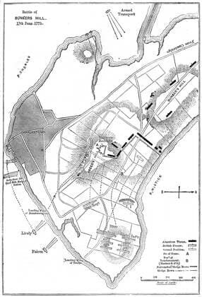 RECORD DATE NOT STATED Plan of the Battle of Bunker Hill, Boston, Massachusetts, 1775 (c1880). Artist: Unknown Copyright:xThexPrintxCollector HeritagexImagesx IMAGO ,2329764 ! ACHTUNG: AUFNAHMEDATUM GESCHÄTZT!  Copyright:ThexPrintxCollector HeritagexImagesx IMAGO