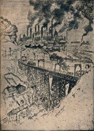 RECORD DATE NOT STATED Steel-Edgar Thomson Works , 1909. Artist: Joseph Pennell. Copyright:xThexPrintxCollector HeritagexImagesx IMAGO ,2625140 ! ACHTUNG: AUFNAHMEDATUM GESCHÄTZT!  Copyright:ThexPrintxCollector HeritagexImagesx IMAGO