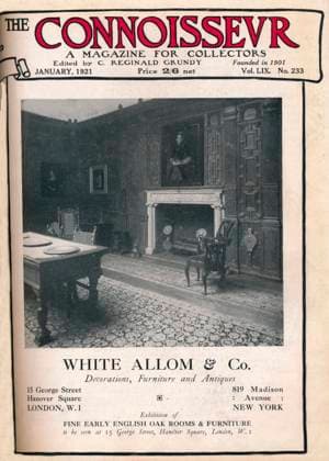 RECORD DATE NOT STATED Cover of The Connoisseur, January 1921. Artist: Unknown. Copyright:xThexPrintxCollector HeritagexImagesx IMAGO ,2637416 ! ACHTUNG: AUFNAHMEDATUM GESCHÄTZT!  Copyright:ThexPrintxCollector HeritagexImagesx IMAGO