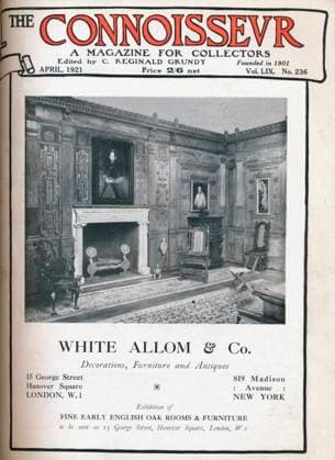 RECORD DATE NOT STATED Cover of The Connoisseur, April 1921. Artist: Unknown. Copyright:xThexPrintxCollector HeritagexImagesx IMAGO ,2637421 ! ACHTUNG: AUFNAHMEDATUM GESCHÄTZT!  Copyright:ThexPrintxCollector HeritagexImagesx IMAGO
