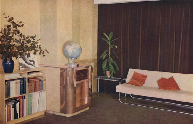 RECORD DATE NOT STATED Mr. J. C. Pritchard s sitting-room in the Isokon Lawn Road Flats , 1936. Artist: Unknown. Copyright:xThexPrintxCollector HeritagexImagesx IMAGO ,2693433 ! ACHTUNG: AUFNAHMEDATUM GESCHÄTZT!  Copyright:ThexPrintxCollector HeritagexImagesx IMAGO