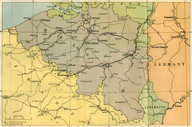 RECORD DATE NOT STATED A General Map of Belgium, Indicating the Fortified Towns , 1919. Creator: London Geographical Institute. Copyright:xtransporte,transporte,Germany,costa,país,France,Luxembourg,Bélgica,estradaxdexferro,cor,fortified,Bruxelas,guerra,posição,século,primeiraxguerraxdexmundo,conceito,Cor,,World.war.i,WWI,GuerraxDexMundoxUma,1910s,20oxséculo,ThexPrintxCollector,map,Knight,CaxtonxPublishingxCompany,WilliamxStanleyxMacbeanxKnight,WilliamxStanleyxMacbean,W.xStanleyxMacbeanxKnight,WxStanleyxMacbeanxKnight,W.xStanleyxMacbean,WxStanleyxMacbean,W.xS.xM.,W.xS.xM.xKnight,CaxtonxPulishingxCompanyxLim,theatrexofxwar,LondonxGeographicalxInstitutex IMAGO ,2710685 ! ACHTUNG: AUFNAHMEDATUM GESCHÄTZT!  Copyright:transporte,transporte,Germany,costa,país,France,Luxembourg,Bélgica,estradaxdexferro,cor,fortified,Bruxelas,guerra,posição,século,primeiraxguerraxdexmundo,conceito,Cor,,World.war.i,WWI,Guerra