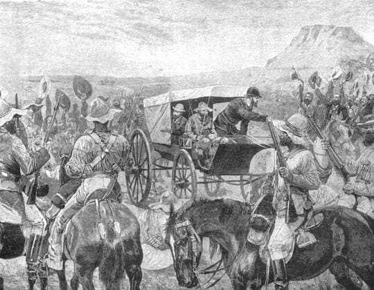 RECORD DATE NOT STATED The Transvaal War, 1881: President Brand Making the Declaration of Peace at Laing s Nek , (1901). Creator: Unknown. Copyright:x16204x IMAGO ,2716568 ! ACHTUNG: AUFNAHMEDATUM GESCHÄTZT!  Copyright:16204x IMAGO