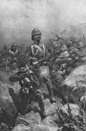 RECORD DATE NOT STATED The Transvaal War, 1899-1901: A Sharp Engagement , (1901). Creator: Unknown. Copyright:x16218x IMAGO ,2716578 ! ACHTUNG: AUFNAHMEDATUM GESCHÄTZT!  Copyright:16218x IMAGO
