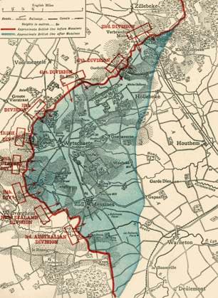 RECORD DATE NOT STATED Map to illustrate the Battle of Messines , First World War, June 1917, (c1920). Creator: Unknown. Copyright:xlinee,libro,Britannico,Belgio,colore,territoriale,guerra,partexanteriore,secolo,GranxBretagna,primaxguerraxmondiale,TERRITORIO,posizione,concetto,battaglia,posizioni,Colore,,World.war.i,WWI,campoxdixbattaglia,GuerraxmondialexUna,frontline,glixannix10,ventesimoxsecolo,ThexPrintxCollector,map,frontxline,Unknown,KeystonexArchives,HerbertxPlumer,LordxPlumer,HerbertxCharlesxOnslowxPlumer,theatrexofxwar,ThexGreatxWorldxWar:xAxHistory,FrankxArthurxMumby,Mumby,FrankxArthur,GreshamxPublishingxCompany,GreshamxPublishingxCoxLtd,1,FrankxAxMumby,FrankxA.xMumby,FrankxA.,FrankxA,BattlexofxMessinesx IMAGO ,2752272 ! ACHTUNG: AUFNAHMEDATUM GESCHÄT  Copyright:linee,libro,Britannico,Belgio,colore,territoriale,guerra,partexanteriore,secolo,GranxBretagna,primaxguerraxmondiale,TERRITORIO,posizione,concetto,battaglia,posizioni,Colore,,World.war.i,WWI,