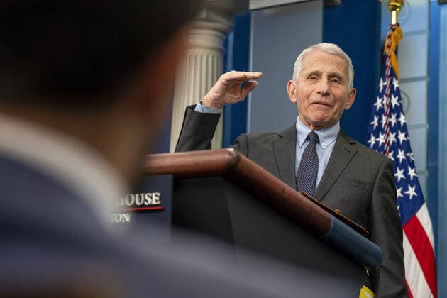 Dr. Antony Fauci, Chief Medical Advisor to the President of United States, and Dr. Ashish Jha, MD, MPH, coordinator, White House COVID-19 Response, speak at the daily briefing at the White House in Washington, DC on Tuesday, November 22, 2022. WAP20221122509 KenxCedeno