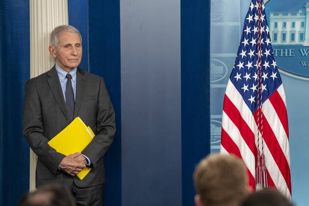 Dr. Antony Fauci, Chief Medical Advisor to the President of United States, and Dr. Ashish Jha, MD, MPH, coordinator, White House COVID-19 Response, speak at the daily briefing at the White House in Washington, DC on Tuesday, November 22, 2022. WAP20221122502 KenxCedeno