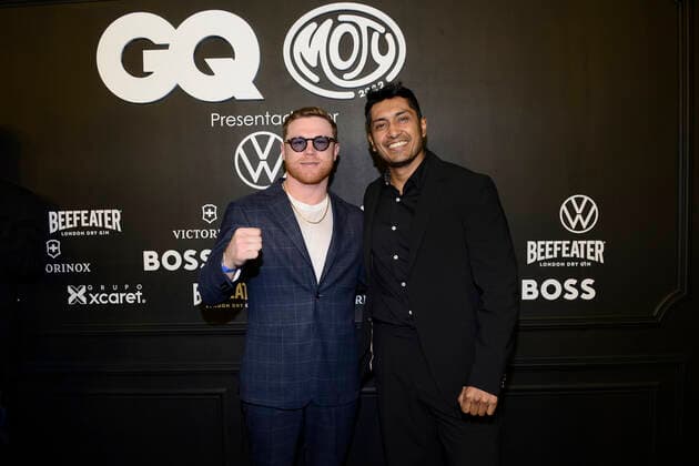 GQ Men Of tHe Year Black Carpet November 22, Mexico City, Mexico: Saul Alvarez ˜El Canelo™ and Tenoch Huerta attend the black carpet of the GQ Men Of The Year Awards at Proyecto Publicol Prim. on November 22, 2022 in Mexico City, Mexico. (Photo by Carlos Tischler Eyepix Group) Copyright: xCarlosxTischler xEyepixxGroupx CT_22112022_82068