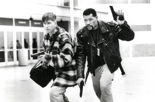 Stephen Baldwin and Laurence Fishborne in the movie Fled, 1996 