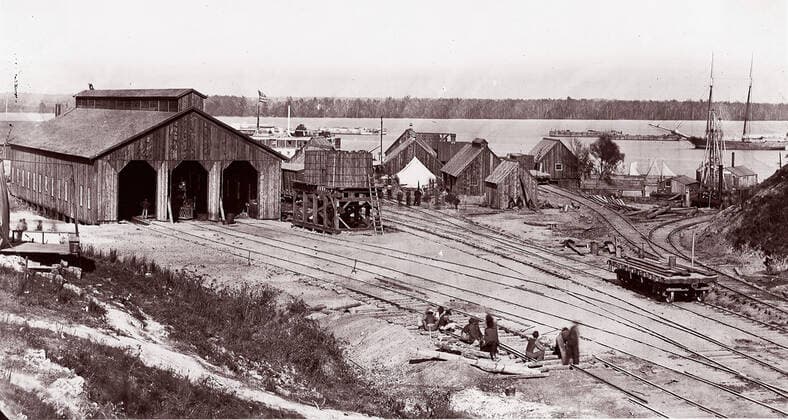 RECORD DATE NOT STATED City Point, Virginia. James River, 1864. Creator: Andrew Joseph Russell. Copyright:xHeritagexArt HeritagexImagesx IMAGO ,2778436 ! ACHTUNG: AUFNAHMEDATUM GESCHÄTZT!  Copyright:HeritagexArt HeritagexImagesx IMAGO