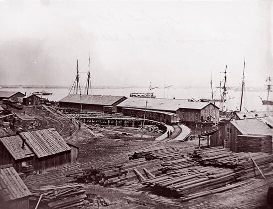 RECORD DATE NOT STATED City Point, Virginia. Terminus of U.S. Military Railroad, 1861-65. Creator: Andrew Joseph Russell. Copyright:xHeritagexArt HeritagexImagesx IMAGO ,2778448 ! ACHTUNG: AUFNAHMEDATUM GESCHÄTZT!  Copyright:HeritagexArt HeritagexImagesx IMAGO