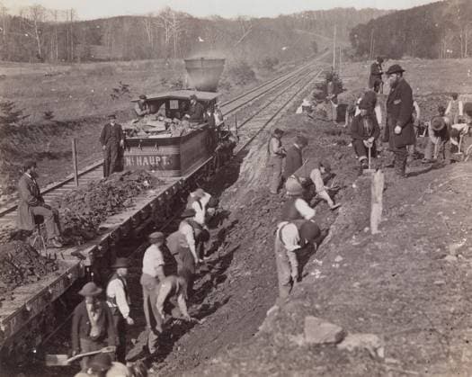 RECORD DATE NOT STATED Excavating for Y at Devereaux Station Copyright:xtrasporto,trasporto,laxgente,maschio,lavoro,uomo,uomini,ferrovie,treno,ingegneria,ingegnere,ingegneri,paese,uomo,occupazione,attrezzi,attrezzo,museo,ferrovia,LaxVirginia,fotographia,guerra,posizione,secolo,professione,clifton,forcella,vagone,lavoratore,lavoratori,scavare,concetto,forcelle,B&W,GlixStatixUnitixDixAmeri,Venutoxaxcontattoxdi,Museoxmetropolitanoxd arte,Ilxmuseoxmetropolitanoxdixarte,diciannovesimoxsecolo,RACCORDO,nerox&xbianco,neroxexbianco,B W,GuerraxCivilexAmericana,GeneralxHaupt,diciannovesimoxsecolo,ArancioxexferroviaxdexAlessandria,locomotivaxdelxvapore,vagoni,Americano,GlixS.U.A.,photograph,John,Herman,Devereux,MathewxBrady,Brady,HermanxHaupt,Haupt,waggons,HeritagexArt,albu  Copyright:trasporto,trasporto,laxgente,maschio,lavoro,uomo,uomini,ferrovie,treno,ingegneria,ingegnere,ingegneri,paese,uomo,occupazione,attrezzi,attrezzo,museo,ferrovia,LaxVirginia,fotographia,guerra,p