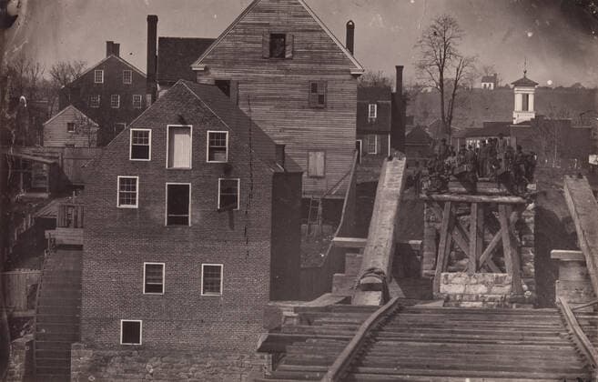RECORD DATE NOT STATED End of the Bridge after Burnside s Attack, Fredericksburg, Virginia, 1863. Creator: Andrew Joseph Russell. Copyright:xHeritagexArt HeritagexImagesx IMAGO ,2778457 ! ACHTUNG: AUFNAHMEDATUM GESCHÄTZT!  Copyright:HeritagexArt HeritagexImagesx IMAGO