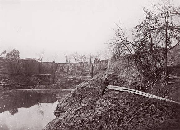 RECORD DATE NOT STATED Dutch Gap Canal, 1865. Creator: Egbert Guy Fowx. Copyright:xHeritagexArt HeritagexImagesx IMAGO ,2778693 ! ACHTUNG: AUFNAHMEDATUM GESCHÄTZT!  Copyright:HeritagexArt HeritagexImagesx IMAGO
