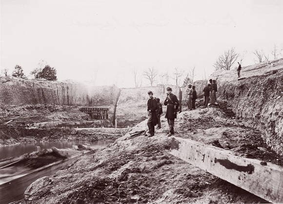 RECORD DATE NOT STATED Dutch Gap Canal, 1865. Creator: Egbert Guy Fowx. Copyright:xHeritagexArt HeritagexImagesx IMAGO ,2778694 ! ACHTUNG: AUFNAHMEDATUM GESCHÄTZT!  Copyright:HeritagexArt HeritagexImagesx IMAGO