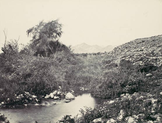 RECORD DATE NOT STATED The Fountain of Jerico and Probable Site of the City, ca. 1857. Creator: Francis Frith. Copyright:xHeritagexArt HeritagexImagesx IMAGO ,2778843 ! ACHTUNG: AUFNAHMEDATUM GESCHÄTZT!  Copyright:HeritagexArt HeritagexImagesx IMAGO