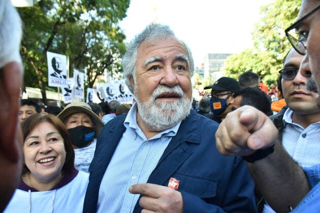 Mexico™s President Heads March of Transformation November 27, 2022, Mexico City, Mexico: Alejandro Encinas takes part during the March of Transformation in support of the Mexican President Andres Manuel Lopez Obrador at the Angel of Independence towards the Zocalo, prior to his 4th Government Report. on November 27, 2022 in Mexico City, Mexico. (Photo by Carlos Tischler Eyepix Group) Copyright: xCarlosxTischler xEyepixxGroupx CT_27112022_82528