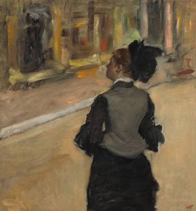 RECORD DATE NOT STATED Woman Viewed from Behind (Visit to a Museum), c. 1879-1885. Creator: Edgar Degas. Copyright:xHeritagexArt HeritagexImagesx IMAGO ,2800124 ! ACHTUNG: AUFNAHMEDATUM GESCHÄTZT!  Copyright:HeritagexArt HeritagexImagesx IMAGO