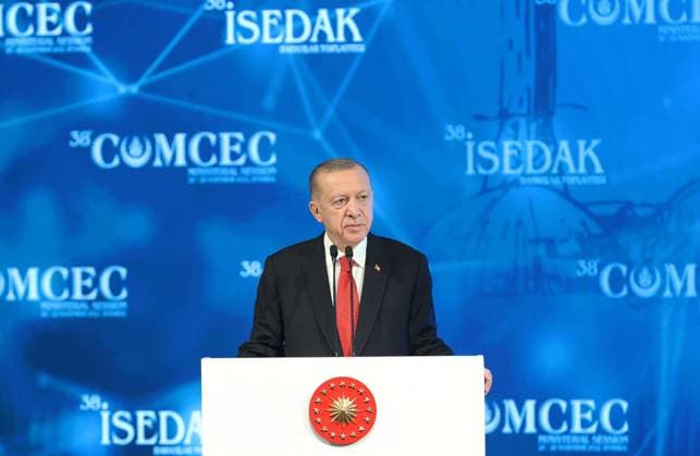 News Themen der Woche KW48 News Bilder des Tages Turkish President Recep Tayyip Erdogan attends the opening ceremony of the 38th meeting of Organization of Islamic Cooperation™s Committee for Economic and Commercial Cooperation Turkish President Recep Tayyip Erdogan attends the opening ceremony of the 38th meeting of Organization of Islamic Cooperation™s Committee for Economic and Commercial Cooperation in Istanbul, Turkiye on November 28, 2022. Photo by Turkish presidency apaimages Istanbul Istanbul Turkey 281122_Istanbul_TPO_00 (2) Copyright: xapaimagesxTurkishxpresidencyx xapaimagesx