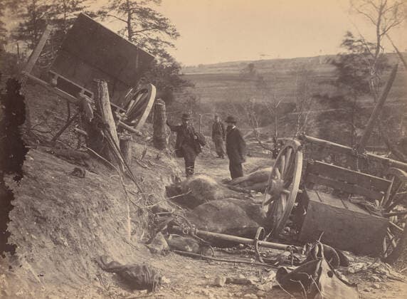 RECORD DATE NOT STATED Scene of Battle, Fredericksburg, Virginia Caissons Destroyed by Federal Shells , May 3, 1863. Creator: Andrew Joseph Russell. Copyright:xHeritagexArt HeritagexImagesx IMAGO ,2840634 ! ACHTUNG: AUFNAHMEDATUM GESCHÄTZT!  Copyright:HeritagexArt HeritagexImagesx IMAGO