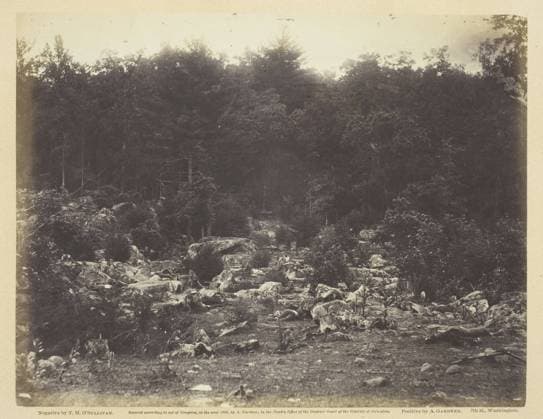 RECORD DATE NOT STATED Slaughter Pen, Foot of Round Top, Gettysburg, July 1863. Creator: Alexander Gardner. Copyright:x3000x2317x IMAGO ,2842237 ! ACHTUNG: AUFNAHMEDATUM GESCHÄTZT!  Copyright:3000x2317x IMAGO