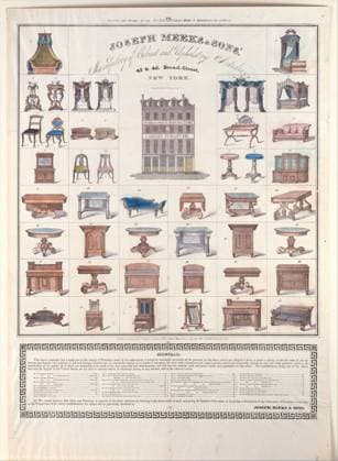 RECORD DATE NOT STATED Joseph Meeks & Sons Manufactory of Cabinet and Upholstery Articles, 1833. Creator: Joseph Meeks & Sons. Copyright:xHeritagexArt HeritagexImagesx IMAGO ,2843359 ! ACHTUNG: AUFNAHMEDATUM GESCHÄTZT!  Copyright:HeritagexArt HeritagexImagesx IMAGO