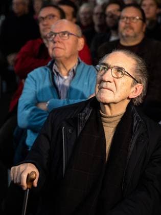 Former Gent mayor Daniel Termont and Willy Claes pictured during the Rood to 24 members congress of Flemish socialists Vooruit party in Gent, Saturday 03 December 2022.  JAMESxARTHURxGEKIERE 54704151