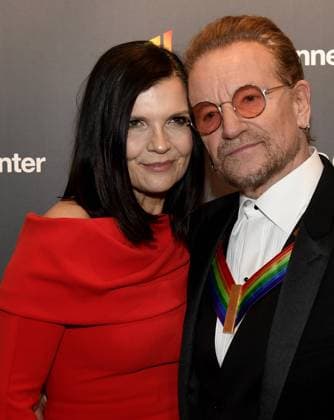 2022 Kennedy Center Honoree Bono of the Irish rock band U2 (R) and wife Ali Hewson arrive for a gala evening in Washington, DC on Sunday, December 4, 2022. The Honors are awarded for a lifetime achievement in the arts and culture.  WAP20221204721 MIKExTHEILER