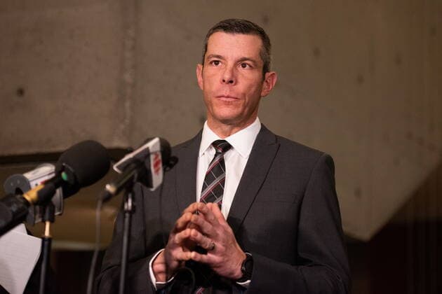 December 5, 2022, Gatineau, PQ, Canada: Maj.-Gen. Dany Fortin speaks to members of the media following an acquittal in his case at a Gatineau, Que., courthouse on Monday, Dec. 5, 2022. Gatineau Canada  - ZUMAc35_ 20221205_zaf_c35_093 Copyright: xSpencerxColbyx