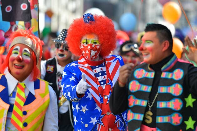 December 08 in Toluca, Mexico : As part of the celebrations of the national day of the clown on December 10, Toluca clowns came to the Cathedral of San Jose to hear mass and then with dances and performance walked through the main streets of downtown. on December 08 in Toluca, Mo xico. Toluca Mexico - ZUMAe321 20221208_zia_e321_099 Copyright: xArturoxHernandezx